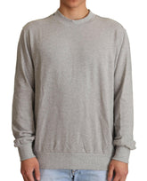 Dolce & Gabbana Gray Cotton Crewneck Pullover Sweater -   -  Dolce & Gabbana.
